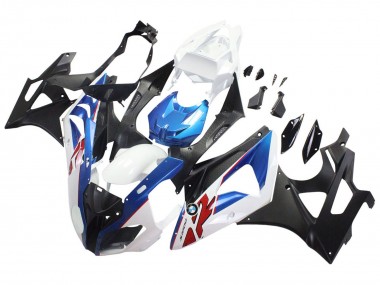 Affordable 2009-2014 BMW S1000RR Motorcycle Fairings - White Blue Matte Black
