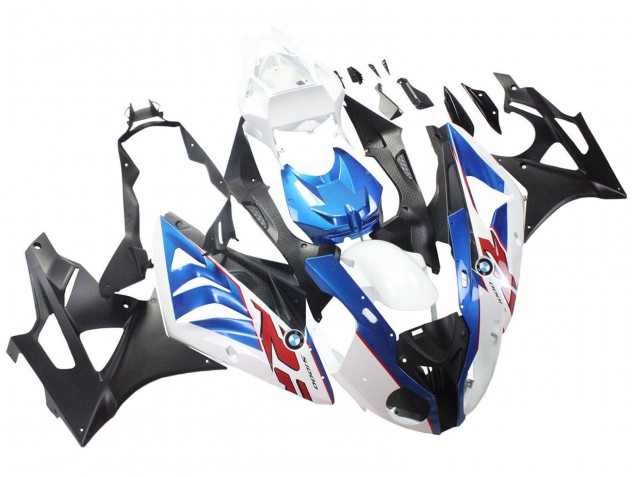 2009-2014 BMW S1000RR Motorcycle Fairings - White Blue Matte Black