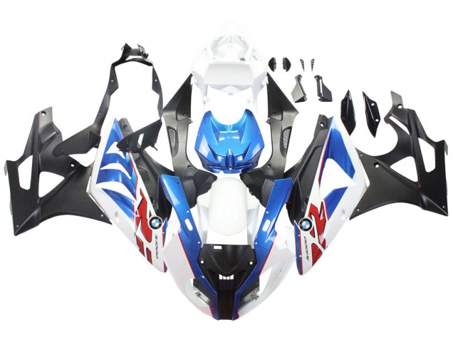 2009-2014 BMW S1000RR Motorcycle Fairings - White Blue Matte Black