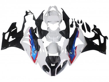 Affordable 2009-2014 BMW S1000RR Motorcycle Fairings - White Red Blue Glossy Black HP Becker Carbon