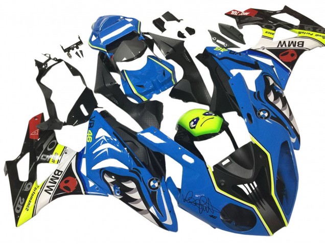 2009-2014 BMW S1000RR Motorcycle Fairings - Blue Yellow Red Black Shark VR 46
