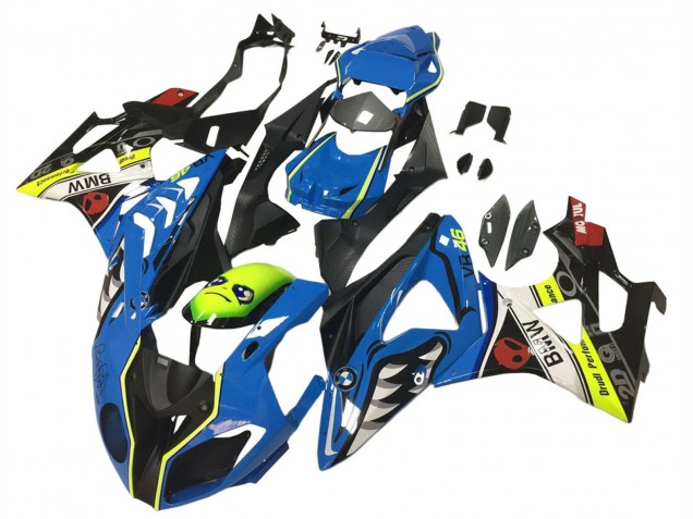 2009-2014 BMW S1000RR Motorcycle Fairings - Blue Yellow Red Black Shark VR 46