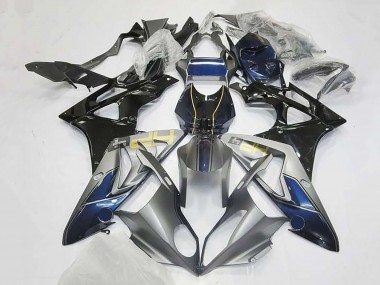 Affordable 2009-2014 BMW S1000RR Motorcycle Fairings - Silver Blue Glossy Black