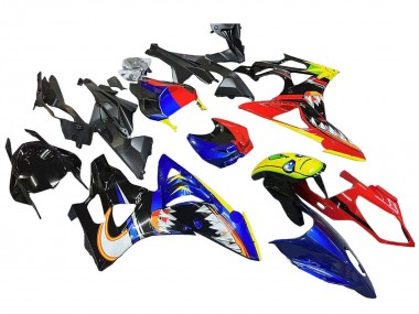 Affordable 2009-2014 BMW S1000RR Motorcycle Fairings - Red Blue Yellow Shark