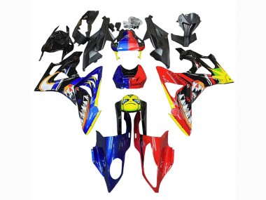 Affordable 2009-2014 BMW S1000RR Motorcycle Fairings - Red Blue Yellow Shark