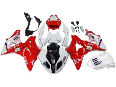 Affordable 2009-2014 BMW S1000RR Motorcycle Fairings - White Red