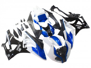 Affordable 2009-2014 BMW S1000RR Motorcycle Fairings - White Blue Glossy Black Castrol