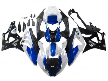 Affordable 2009-2014 BMW S1000RR Motorcycle Fairings - White Blue Glossy Black Castrol