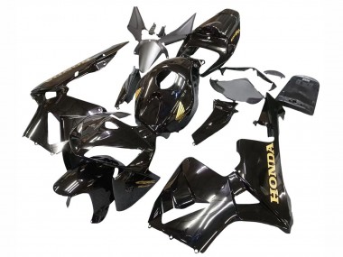 Affordable 2005-2006 Honda CBR600RR Motorcycle Fairings - Black with Gold Logo