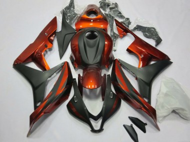 Affordable 2007-2008 Honda CBR600RR Motorcycle Fairing Kits - Orange Matte Black