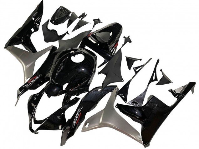 2007-2008 Honda CBR600RR Motorcycle Fairing Kits - Silver Glossy Black