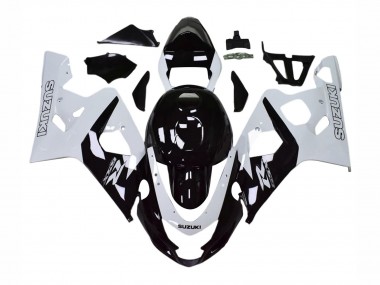 Affordable 2004-2005 Suzuki GSXR 600 / GSXR 750 Motorcycle Fairings - White Black