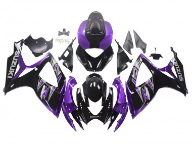 Affordable 2006-2007 Suzuki GSXR 600 / GSXR 750 Motorcycle Fairing Kits - Purple Glossy Black
