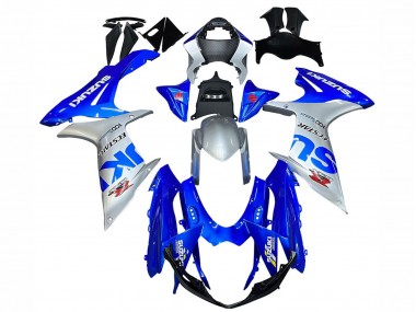 Affordable 2011-2024 Suzuki GSXR 600 / GSXR 750 Motorcycle Fairings - Blue Silver Ecstar
