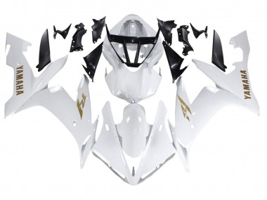 Affordable 2004-2006 Yamaha YZF 1000 R1 Motorcycle Fairings - White Gold Decals