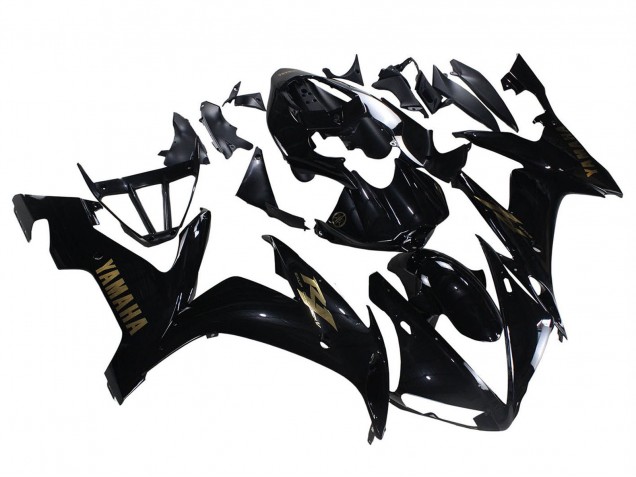 2004-2006 Yamaha YZF 1000 R1 Motorcycle Fairings - Glossy Black Gold Decals