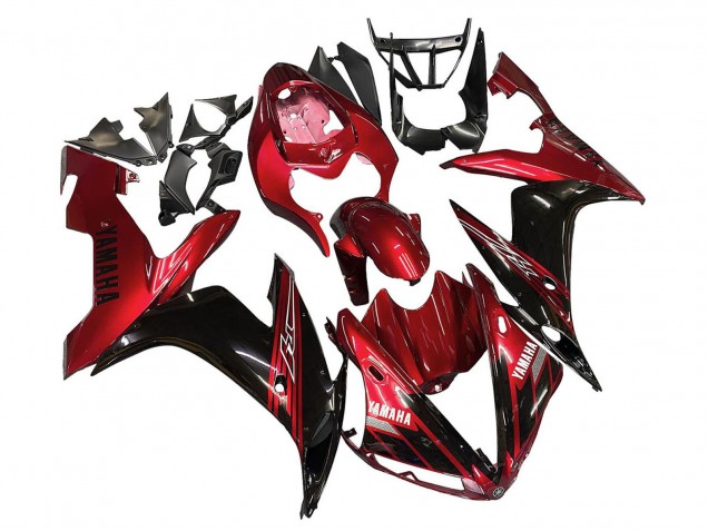 2004-2006 Yamaha YZF 1000 R1 Motorcycle Fairings - Red Glossy Black