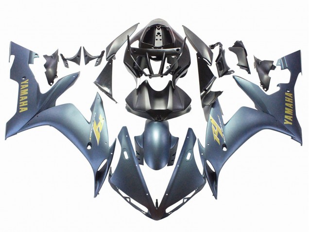 2004-2006 Yamaha YZF 1000 R1 Motorcycle Fairings - Dark Blue Gold Decals