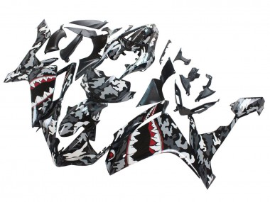 Affordable 2007-2008 Yamaha YZF 1000 R1 Motorcycle Fairings - Grey White Camouflage Shark