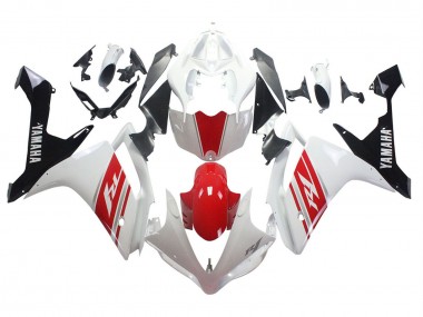 Affordable 2007-2008 Yamaha YZF 1000 R1 Motorcycle Fairing - White Red Black