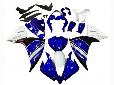 Affordable 2012-2014 Yamaha YZF 1000 R1 Motorcycle Fairing - White Blue Black