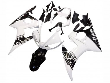 Affordable 2006-2009 Yamaha YZF R6S Motorcycle Fairings - White Glossy Black