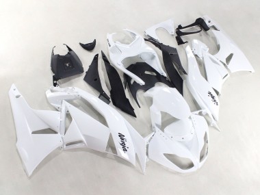 Affordable 2009-2012 Kawasaki ZX6R Motorcycle Fairings - White Black Ninja