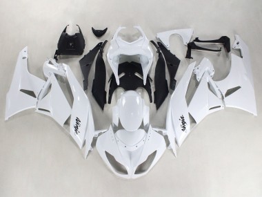 Affordable 2009-2012 Kawasaki ZX6R Motorcycle Fairings - White Black Ninja