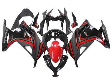 Affordable 2013-2024 Kawasaki EX300 Motorcycle Fairings - Red Black