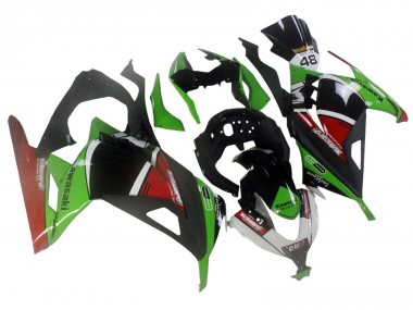 Affordable 2013-2024 Kawasaki EX300 Motorcycle Fairings - Green White Red Black Elf
