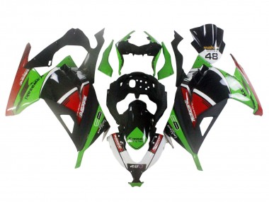 Affordable 2013-2024 Kawasaki EX300 Motorcycle Fairings - Green White Red Black Elf