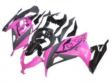 Affordable 2013-2024 Kawasaki EX300 Motorcycle Fairings - Pink Black