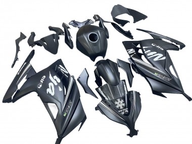 Affordable 2013-2024 Kawasaki EX300 Motorcycle Fairings - Matte Black White Elf Snow