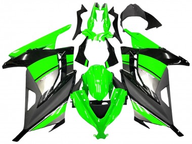 Affordable 2013-2024 Kawasaki EX300 Motorcycle Fairings - Green Silver Black