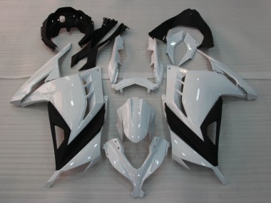 Affordable 2013-2024 Kawasaki EX300 Motorcycle Fairings - Glossy White Black