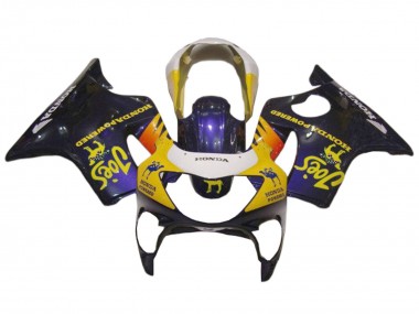 Affordable 1999-2000 Honda CBR600 F4 Motorcycle Fairings - White Yellow Glossy Black Joes