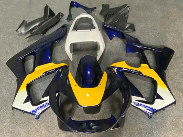 2000-2001 Honda CBR900RR 929 Motorcycle Fairings - White Yellow Dark Blue