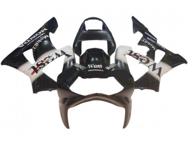 2000-2001 Honda CBR900RR 929 Motorcycle Fairings - Glossy Black White West