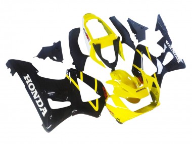 Affordable 2000-2001 Honda CBR900RR 929 Motorcycle Fairings - Yellow Glossy Black