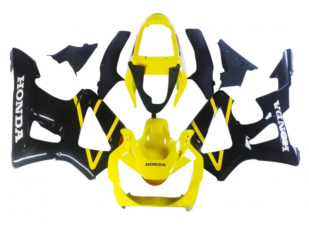 2000-2001 Honda CBR900RR 929 Motorcycle Fairings - Yellow Glossy Black