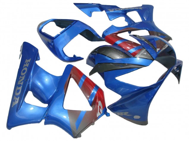 2000-2001 Honda CBR900RR 929 Motorcycle Fairings - Blue Red Glossy Black