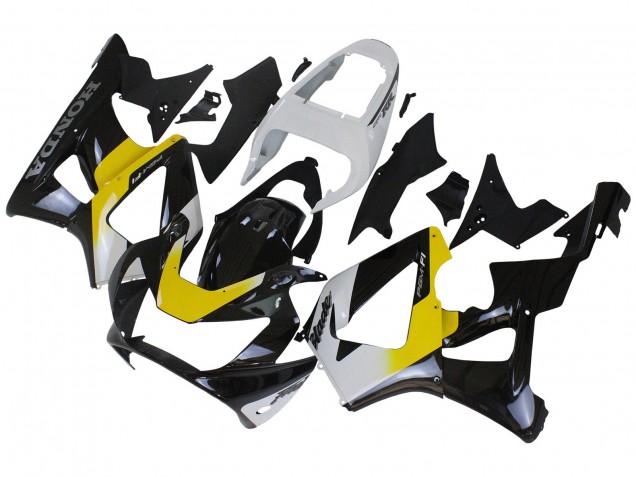 2000-2001 Honda CBR900RR 929 Motorcycle Fairings - White Yellow Glossy Black