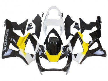 Affordable 2000-2001 Honda CBR900RR 929 Motorcycle Fairings - White Yellow Glossy Black