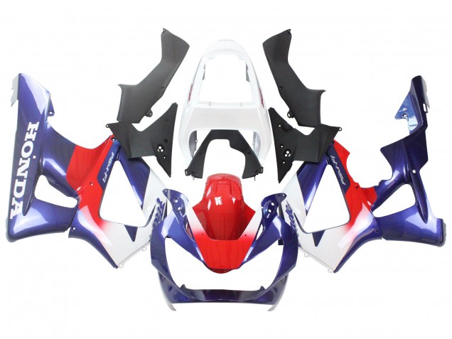 2000-2001 Honda CBR900RR 929 Motorcycle Fairings - White Red Blue
