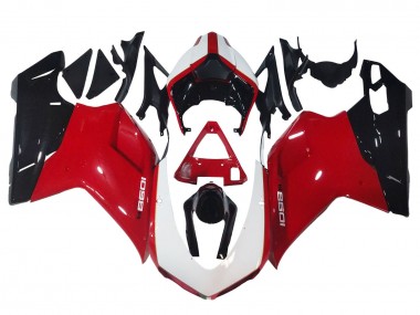 Affordable 2007-2014 Ducati 1098 Motorcycle Fairings - White Red Glossy Black
