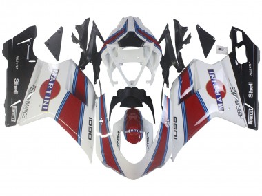 Affordable 2007-2014 Ducati 1098 Motorcycle Fairings - White Red Blue Glossy Black Martini