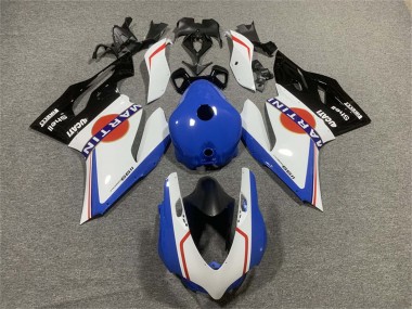 Affordable 2011-2014 Ducati Panigale 899/1199 Motorcycle Fairings - White Blue Glossy Black Martini