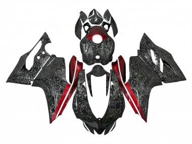 Affordable 2011-2014 Ducati Panigale 899/1199 Motorcycle Fairings - Black Forged Carbon Fiber Style Red