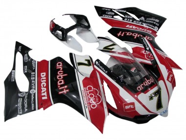 Affordable 2011-2014 Ducati Panigale 899/1199 Motorcycle Fairings - White Red Glossy Black Aruba.it 7