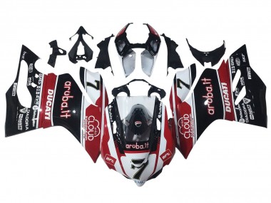 Affordable 2011-2014 Ducati Panigale 899/1199 Motorcycle Fairings - White Red Glossy Black Aruba.it 7